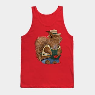 Squirrel collecting strawberries Tank Top